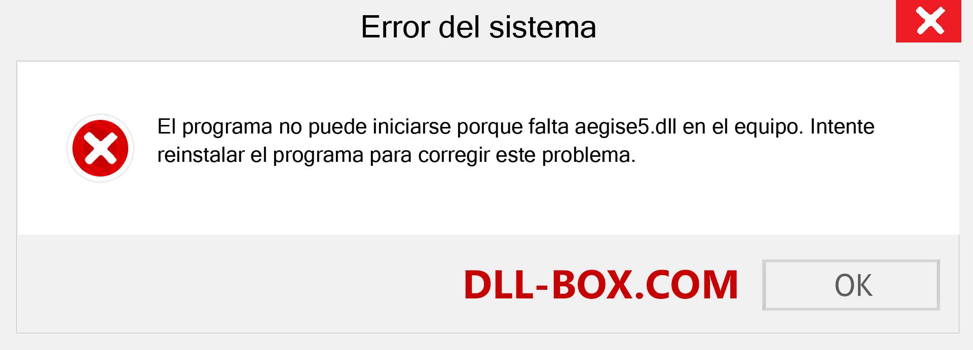 ¿Falta el archivo aegise5.dll ?. Descargar para Windows 7, 8, 10 - Corregir aegise5 dll Missing Error en Windows, fotos, imágenes