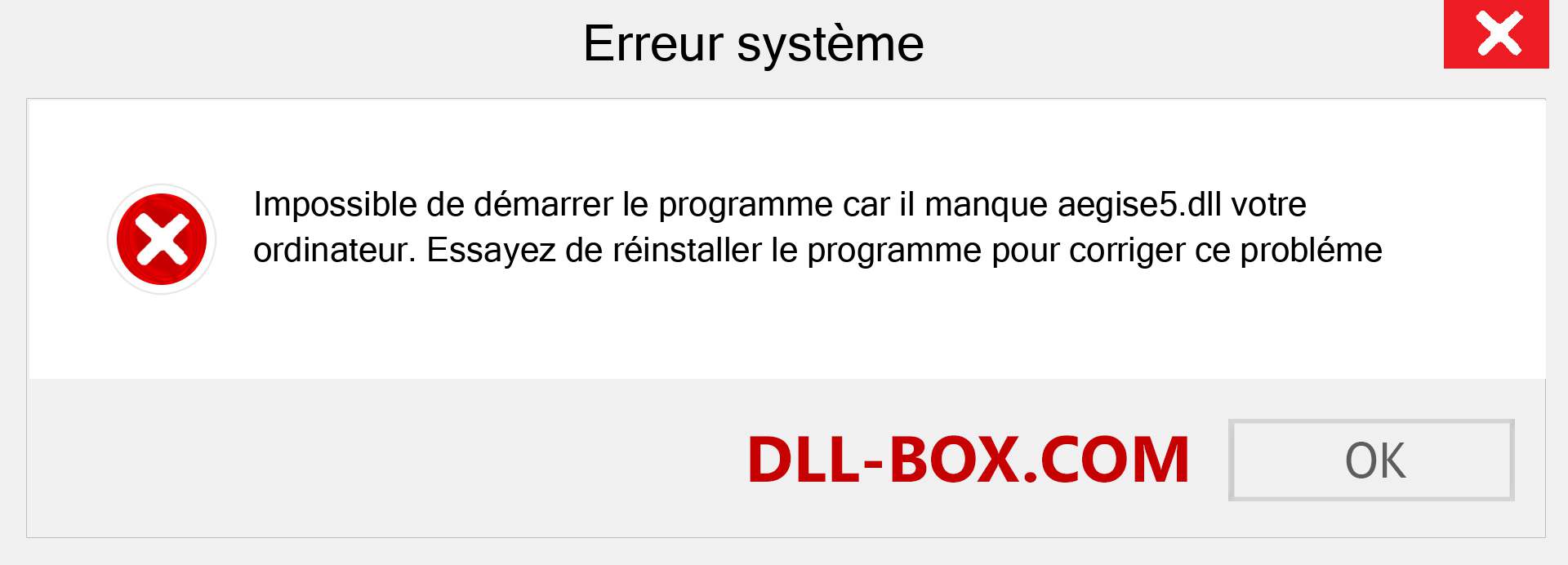 Le fichier aegise5.dll est manquant ?. Télécharger pour Windows 7, 8, 10 - Correction de l'erreur manquante aegise5 dll sur Windows, photos, images